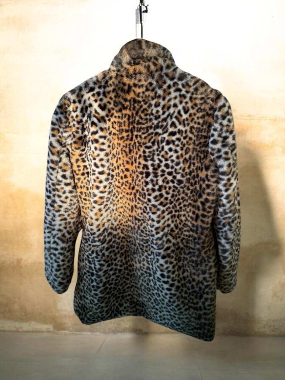 Faux Fur Leopard Teddy Jacket - Brown/Black - Picture 3 of 8